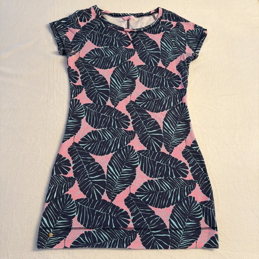 Lilly Pulitzer Tammy French Terry Dress Sunkissed Pink Under‎ The Palms Medium